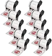 BETCKEY - 10 Rolls DK-22251 Self-Adhesive Continuous Labels, 62 mm x 15.24 m, Red/Black on White, 10 Labels for Brother QL Label Printers