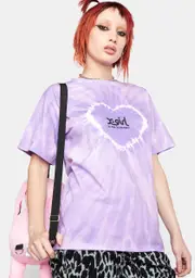 [x-Girl] Heart Tie Dye Short Sleeve Graphic Tee