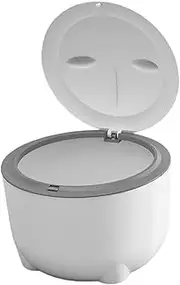 Fzaqwen Hooded Cat Litter Bin with Lid Cat Trash Bin Reusable Portable Litter Tray for Small Animals Indoor Cats, White