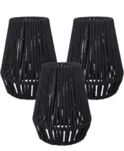 boho lamp shades Black Rattan Pendant Light Shade,Coastal Handwoven Rattan