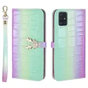 For Samsung Galaxy A51 5G Phone Case With Strap - Gradient Green