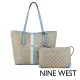 【NINE WEST】DELAINE LOGO直紋子母包-藍色(127323)