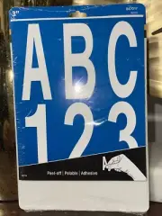 NEW 3" Hillman Vinyl Letters (ABC) /Numbers (123) Peel Off White