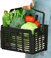Bike Basket Front - Folding Front Basket - Detachable Cycling Handlebar Baskets, Commuting Storage Rack for Road Mountain Bike Accessories