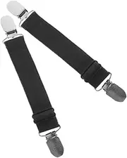 Kisangel Trouser Leg Clip Biker Trousers Straps Clips Adjustable Clip Tightener Straps for Trucks Hanger Clips Cinch Clip Waist Clip Elastic Boot Straps Elastic Garter Tape Metal Black