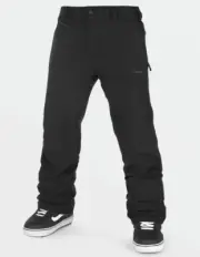 VOLCOM Freakin Snow Chino Pants Men Size Large Black Zip Tech 15KMM 15KGM2 NEW
