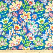 Multicoloured blue tone floral 100% Cotton Quilting Fabric per Half (0.5) Metre