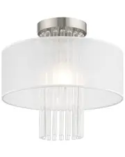 Livex Alexis 1 Light Brushed Nickel Ceiling Mount