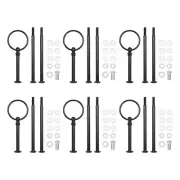 6 Set Cake Tray Stand Handle Plate Hardware Fitting, 3-Tiers Round Black