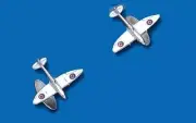 Enamelled Spitfire Cufflinks Sterling Silver