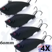 4x Yellowbelly Lipless Vibes 60mm Hard Plastic Lure Vibe Golden Perch Cod Bass