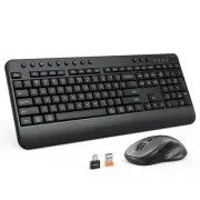 Wireless Keyboard and Mouse Combo, Computer Keyboard with Wrist Rest, Multime...