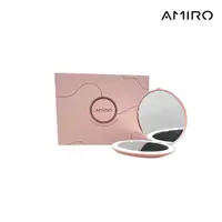 在飛比找momo購物網優惠-【AMIRO】LED燈 隨身化妝鏡 粉色(隨身鏡 自拍鏡 輕