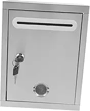 DOITOOL Wall Mounted Mailbox with Lock Stainless Steel Suggestion Box for Outdoor Use Secure Letter Mailbox with Slot for Easy Deposits and Retrieval