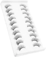 FRCOLOR 10 Pairs Thick Curly Eyelashes False Lashes Lash Strips Eye Lash Strip Makeup Eyelashes Bulk Eyelashes Eyes Lashes Eyelashes Strip Eyelashes Bulk Eye Lashes Artificial Fiber Black