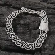 5AAA+ CZ Black Baguette Ice Out Hop Hip Bling Cuban Link Infinity Bracelet 12MM
