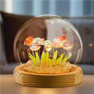 Light Up Rose in Glass Dome With Gift Box - Valentine's Day, Birthday, Mother...