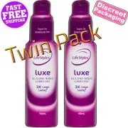 2xANSELL Lifestyles LUXE SILICONE Personal Lubricant Sex Lube 100ml Vaginal Anal
