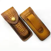 NEW HAND MADE PURE COW LEATHER SHEATH FOR 5" FOLDING KNIFE & OTHER EDC TOOLS
