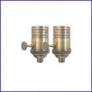 Vintage 3-Way Dimmer Socket Set in Antique Brass - Ideal for Stylish Lighting