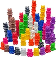 Skoolzy Tumbling Bears, Fun Family Game for Kids & Adults, Stackable Blocks, Balancing, Stacking, Fine Motor Skills Building for Ages 6-99, Gifts for Kids, 100pc Color Sorting Matching, Counting Toys