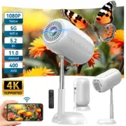 Mini Folding Projector 4K/400 ANSI Smart WiFi Android Home Theater Projector USB