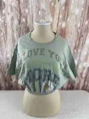 OFFLINE By Aerie Sage Green Crop T-Shirt Size Large