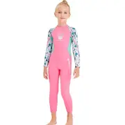 Catzon Kids Wetsuit Jellyfish Neoprene Children Long Sleeve Diving Suit Swimwear for Girl Wetsuit-Pink