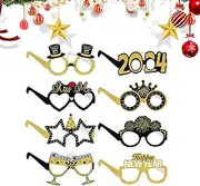 New Years Glasses,8X Portable Paper Holiday Eyeglass - Lightweight Event Glasses Frames, Photography Decor, Happy New Year Decorations for Kids