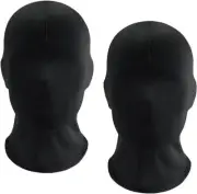 2 PCS Halloween Black Full Face Spandex Head Cover Mask Faceless Morph for Party