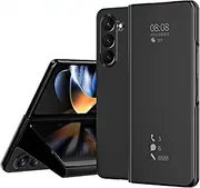 Case for Samsung Galaxy Z Fold6, Shockproof, Lightweight, Ultra-Thin Case, Electroplated Mirror Leather Cover (Black,for Galaxy Z Fold6)