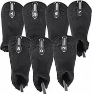 Black All Hybrid Headcover Set 4 5 6 7 8 9 Pw Golf Club Covers Head Cover Neoprene Mesh Complete