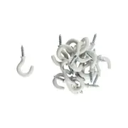 Everhang 10mm White PVC Cup Hook - 25 Pack