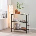 AINPECCA 1x Console Table Shelving Unit Hallway Metal Legs 3 Tier Stand Bookcase