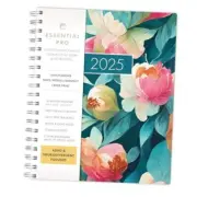 Essential PRO 2025 Daily, Weekly & Monthly Planner: 14 Months 7"x9" Teal Floral
