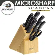 SCANPAN Microsharp 9pc Knife Cutlery Block Set Cook Utility Carving Bread chef