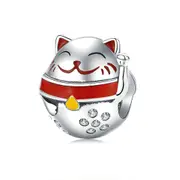 Silver plating Japanese Lucky Cat Animal Charm for Women Bracelet Jewelry