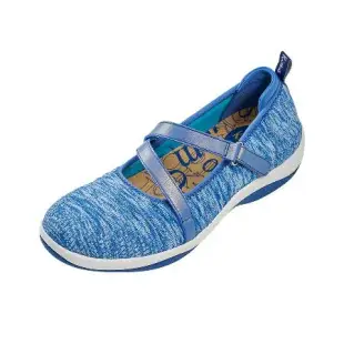 【Kimo 德國品牌健康鞋】Kimo 超透氣飛織面懶人休閒鞋 女鞋 (波浪藍 KBCWF122166)
