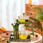 Lazy Kungfu Tea Pot Set Durable Borosilicate Glass Tea Set