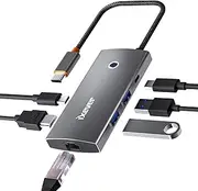 IXEVER USB C Hub, 6 in 1 USB Type C Hub with GLAN
