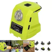 For RYOBI LED Work Light 14.4V-18V Li-ion Battery Dual USB Adapter Spotlight