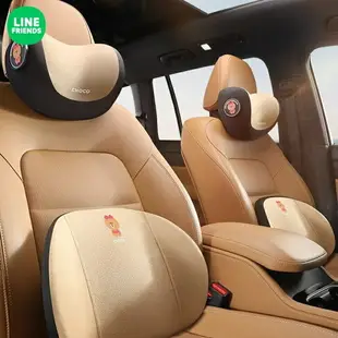 LINE FRIENDS 熊大 汽車頭枕枕可愛車用靠枕靠墊車內車載座椅副駕駛枕頭現代靠