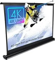 Pull Up Projector Screen Tabletop Screen Projector Foldable Stand Design for Camping Backyard Travel Outdoor