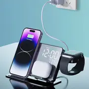15W 4 in 1 Wireless Charger Stand Fast Charging Dock Station For IPhone Samsung