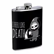 Death Reaper Em1 Flask 8oz Stainless Steel Hip Drinking Whiskey