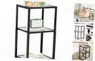 Side Table, Tempered Glass End Table with Metal Frame, Coffee Table with