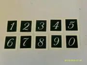 Large number stencils for etching on glass 0 - 9 hobby craft gift present etch