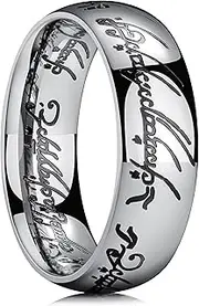 King Will 7mm One Ring for Men Gold/Silver Titanium Rings Black Plated Wedding Band for Men Women Magic Power Rings Comfort Fit High Polished