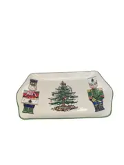 Spode Multicolor Christmas Tree Nutcracker Dessert Tray 11.75 In NIB