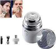 Capsule Razor, Capsule Razor Mini Portable Electric Shaver, Capsule Razor Technology, Mini Portable Electric Shaver, Type-C Charging,Washable Rotary Razor (White)